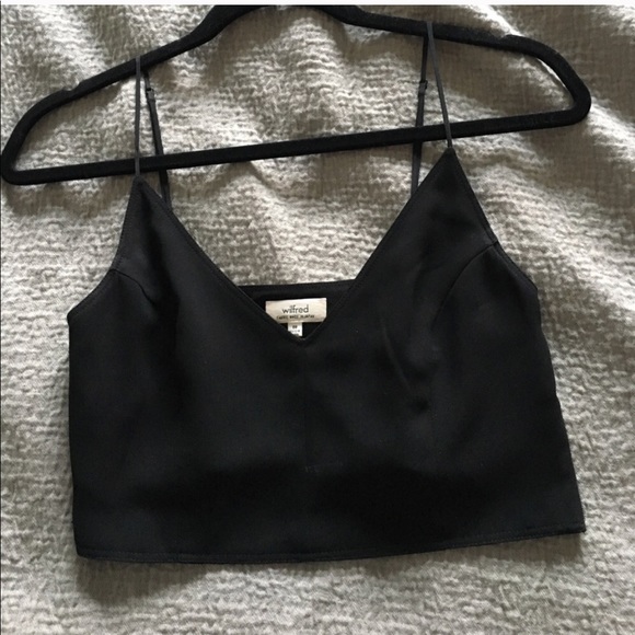 Aritzia Tops - Aritzia Wilfred Silk Black Crop Top 00